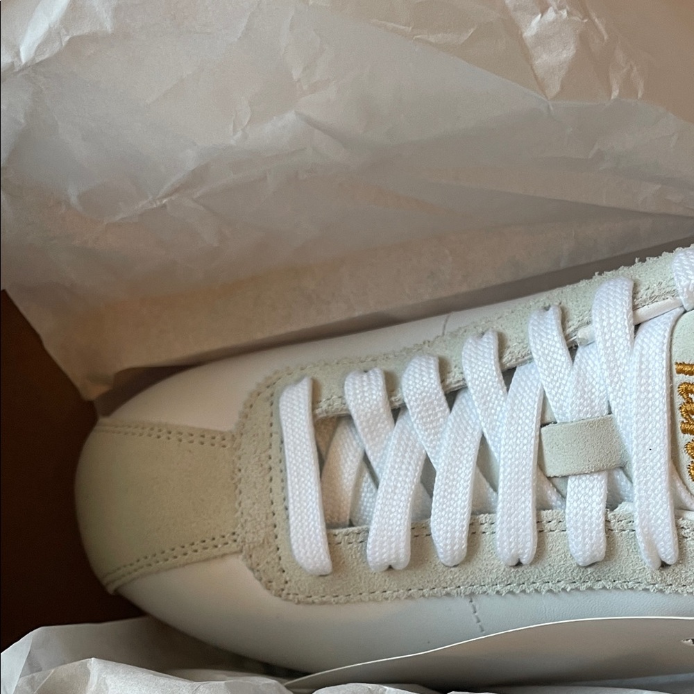 White and Cream Casual Sneakers